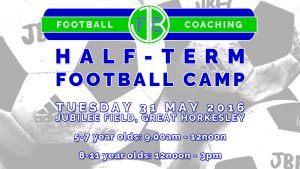 half-term school holiday football coaching camp colchester essex suffolk